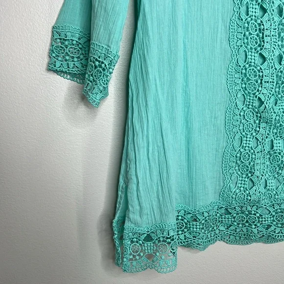 Isaac Mizrahi New York Daisy Crochet Lace Cover Up Tunic size Small - Picture 8 of 13